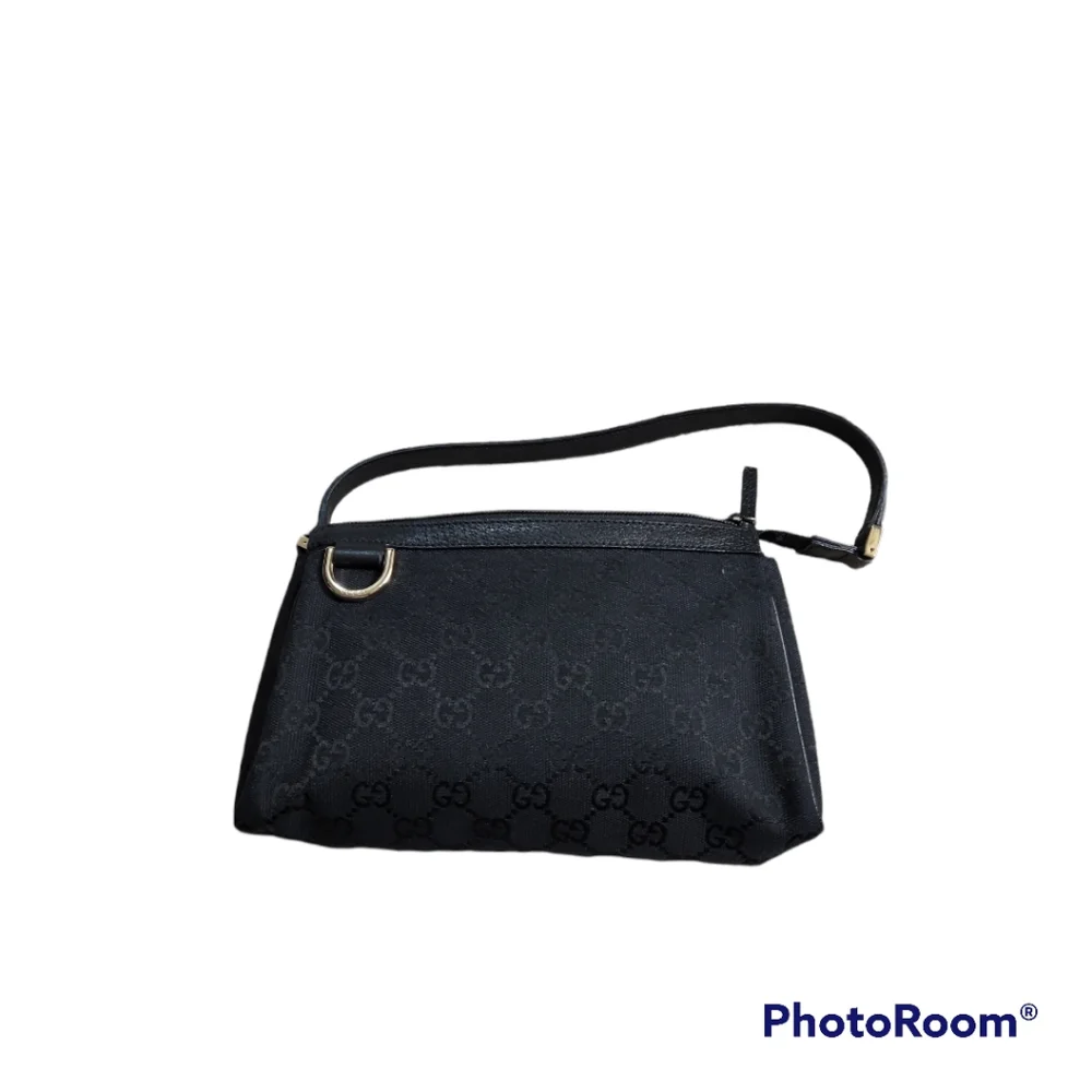 Gucci Black GG Canvas and Leather D Ring Abbey Pochette - Picture 6 of 14